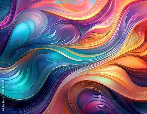 Wallpaper Mural wallpaper abstract background forming wavy fluid shapes with iridescent colors perfect for wallpaper Torontodigital.ca