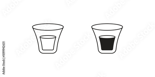 double shot glass set icon with white background vector stock illustration