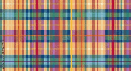 A cheerful and vibrant plaid print in multicolored shades perfect for celebratory occasions like birthdays