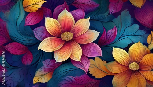 Wallpaper Mural flower floral pattern mobile wallpaper Torontodigital.ca