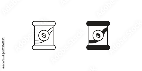 coffee can set icon with white background vector stock illustration