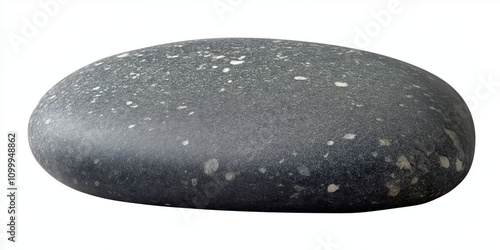 Smooth black stone isolated on white background photo