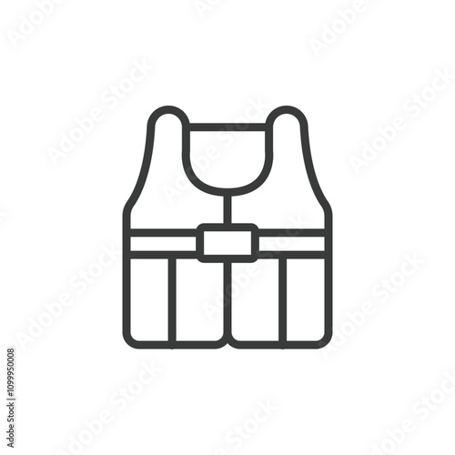 Life Jacket, icon in line design. Life, jacket, safety, flotation, water, rescue, survival, protection on white background vector. Life Jacket editable stroke icon
