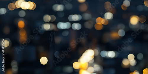 Night city lights in soft focus creating bokeh effect photo