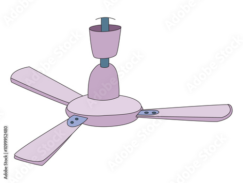 Ceiling fan isolated on a white background