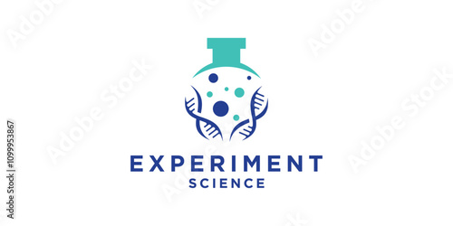 logo design experiment, science, lab, genetics, symbol, icon, vector, idea, creative
