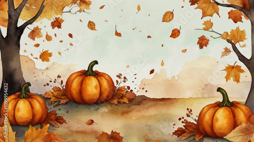 halloween background with pumpkins