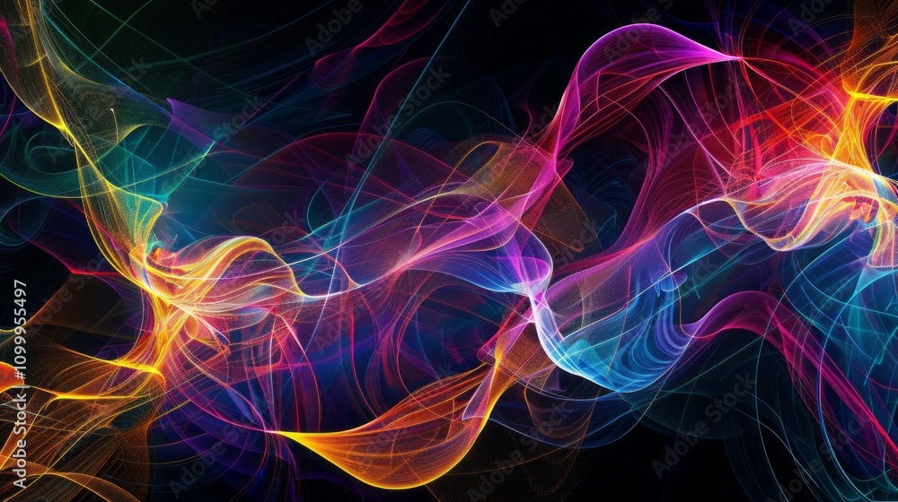 Obraz premium Intricate Digital Abstract Patterns with Interwoven Lines