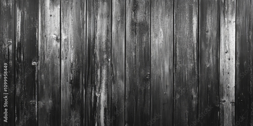 Obraz premium Black and white wood texture showcases intricate details in the background, highlighting the beauty of old panels and the unique characteristics of joined timber elements in a stunning display.