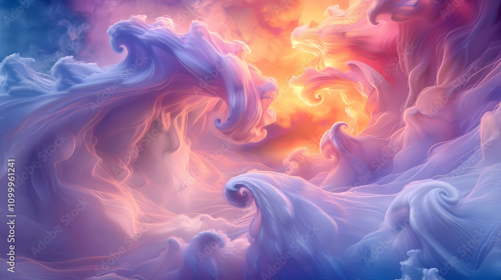 Fototapeta premium Abstract 3D Swirling Cloudscape Background