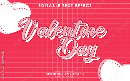 Editable Happy Valentine Day Text Effect with a Valentine's themed background