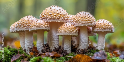 Agaricus bitorquis mushroom, also known as the banded agaric, spring agaric, or pavement mushroom, showcases its unique characteristics and is an interesting specimen for mushroom enthusiasts. photo