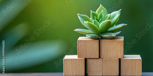 Develop agility symbol illustrated with wooden blocks showcasing the concept of Develop agility, set against a beautiful green background featuring a succulent plant. Ideal for business and personal photo