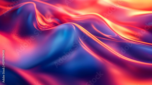 Abstract 3D Background Red Blue Gradient Waves