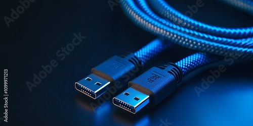 USB Universal Serial Bus cable for seamless data transfer and connectivity, perfect for diverse devices, ensuring reliable performance and versatility with the USB standard. photo