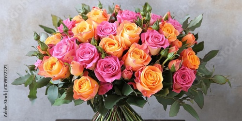 Stunning bouquet filled with vibrant orange pink roses, showcasing the beauty of orange pink roses in an exquisite arrangement, perfect for any occasion celebrating orange pink roses.