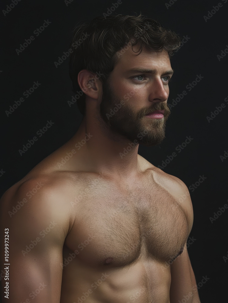 Fototapeta premium Portrait of a Confident Young Man in Underwear, Emphasizing Fitness and Fashion Sense with Natural Lighting, Highlighting Men's Fashion Trends and Styles