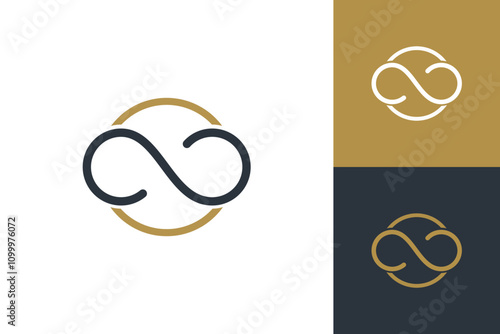 Infinity circle icon logo vector chain connect link infinite loop