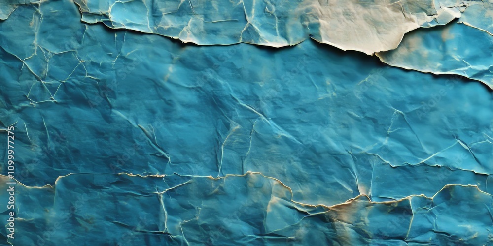 Fototapeta premium Vintage blue paper texture ideal for various design projects. This old blue paper texture offers a unique backdrop, adding depth and character through its distinct appearance and feel.