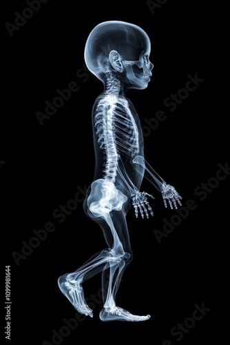 X-Ray of Child Walking in Profile View