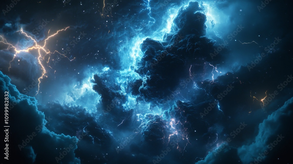 Obraz premium Cosmic Storm: A Dramatic Display of Celestial Energy