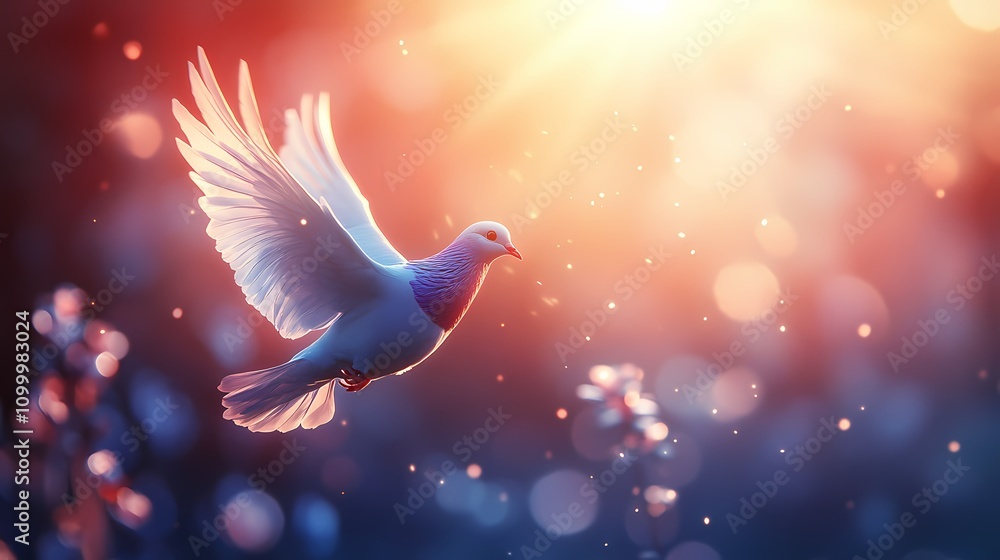 Fototapeta premium Peaceful Dove: A Symbol of Hope and Harmony