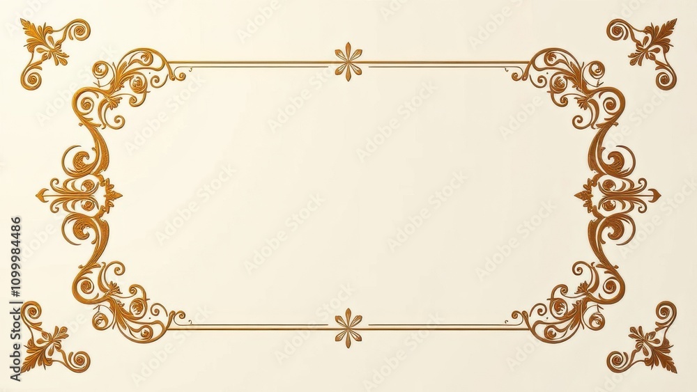 Fototapeta premium Antique correspondence envelope with decorative border, ornate, traditional, design, classic