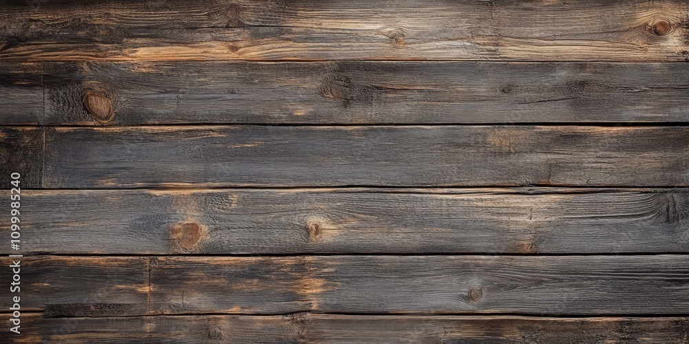 Obraz premium Rustic wood texture background featuring an old, dark wooden wall surface. This rustic wood texture background is ideal for various design purposes and creative projects.