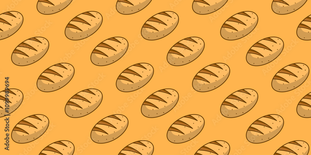Obraz premium Bread pattern background. seamless pattern of bread. bakery theme pattern. seamless pattern with breads. bread pattern illustration.