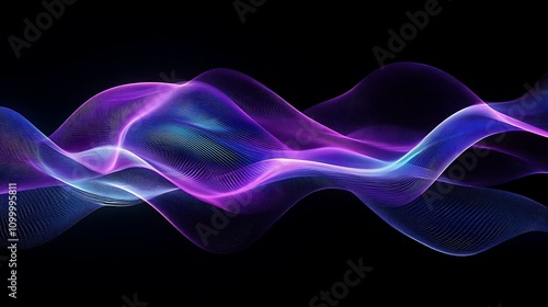 Abstract Purple and Blue Wave Pattern Design photo