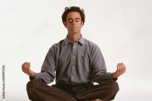 A Caucasian Man Meditates  photo