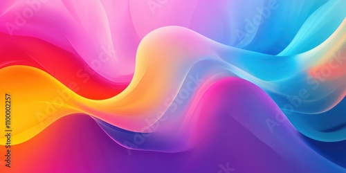 Wallpaper Mural Futuristic Holographic Chrome Abstract Design Backdrop with Fluid Neon Elements Torontodigital.ca