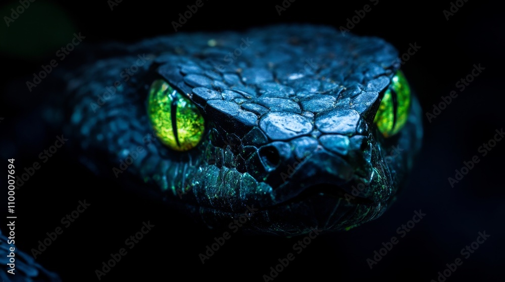 Fototapeta premium Close-up of a Glowing-Eyed Snake