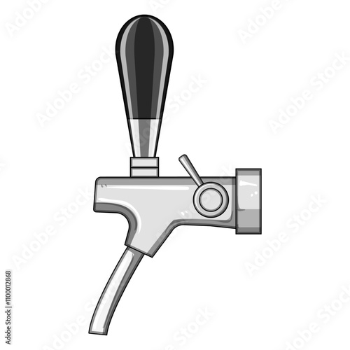 keg beer tap cartoon. pour foam, bar ale, lager stout keg beer tap sign. isolated symbol vector illustration