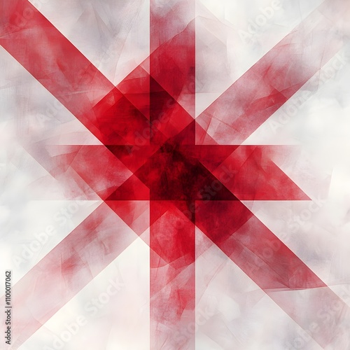 geometric background of a red first responder cross photo