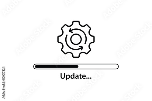 Loading process. Update system icon. Update Status Symbol. Concept of upgrade application progress icon for graphic and web design.