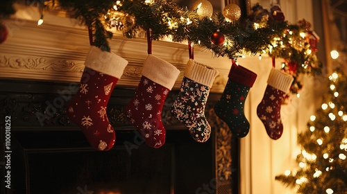 Stockings Hung with Care on Mantel