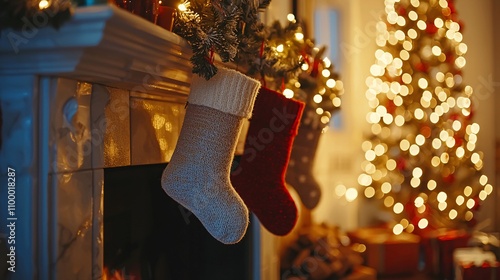 Stockings Hung with Care on Mantel