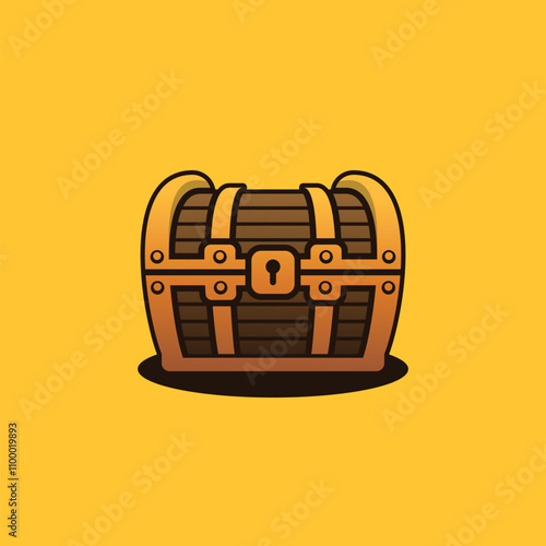 Golden Chest EPS Vector Illustration