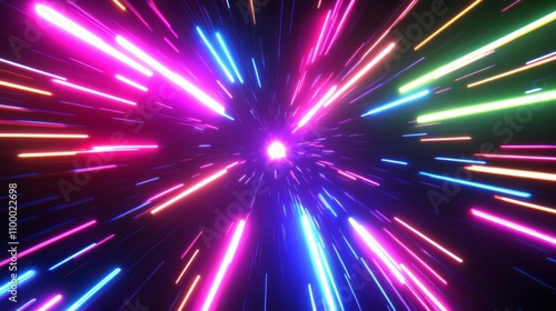 Ultraviolet abstract light. Diode tape, light line. Violet and pink gradient.