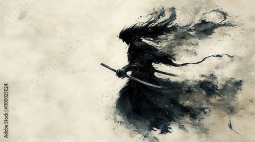 abstract illustration of a samurai