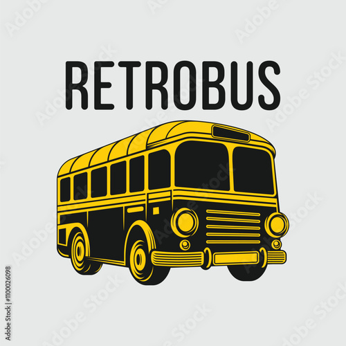 Retro Bus Cartoon EPS Vector Illustration