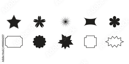 Geometric and abstract element with different shape for illustration, label and advertising