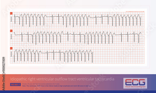 Tableau sur toile Idiopathic ventricular tachycardia originating from the right ventricular outflow tract is a benign ventricular tachycardia