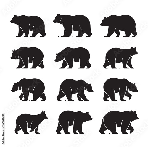 bear silhouette  illustration vector