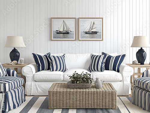 marine themed living room photo