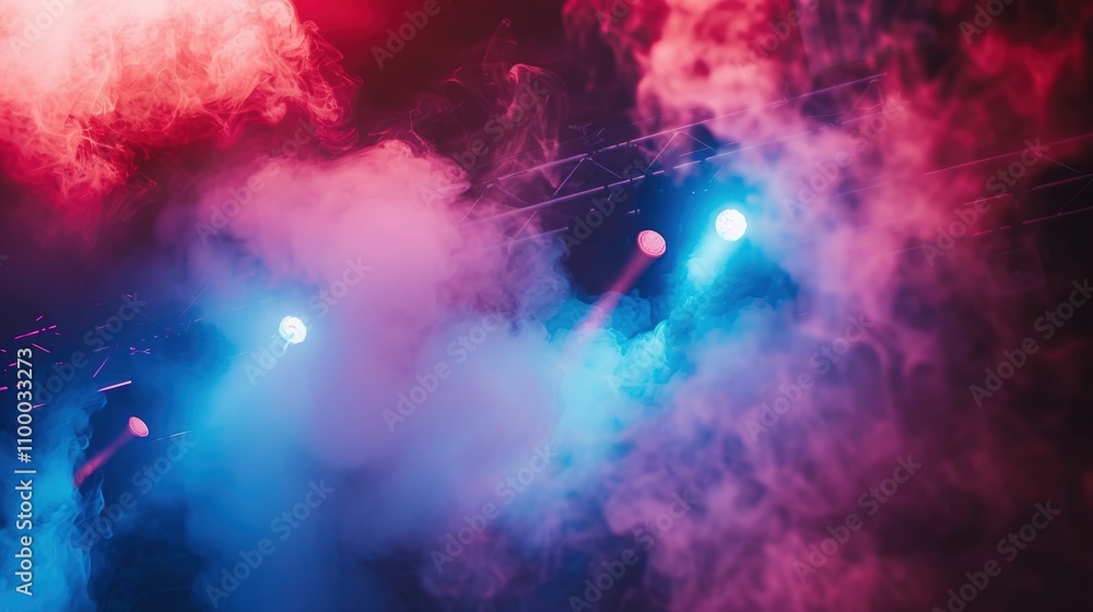 Obraz premium abstract neon stage smoke
