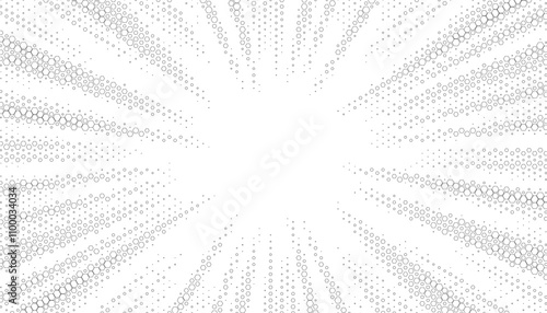 Black and white smooth transition of hexagon pattern. Make spread effect for modern background. Vector Format Illustration 