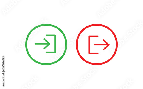 Free Download Exit and entry icon button set. login and logout icons on white background. - GFXLoad