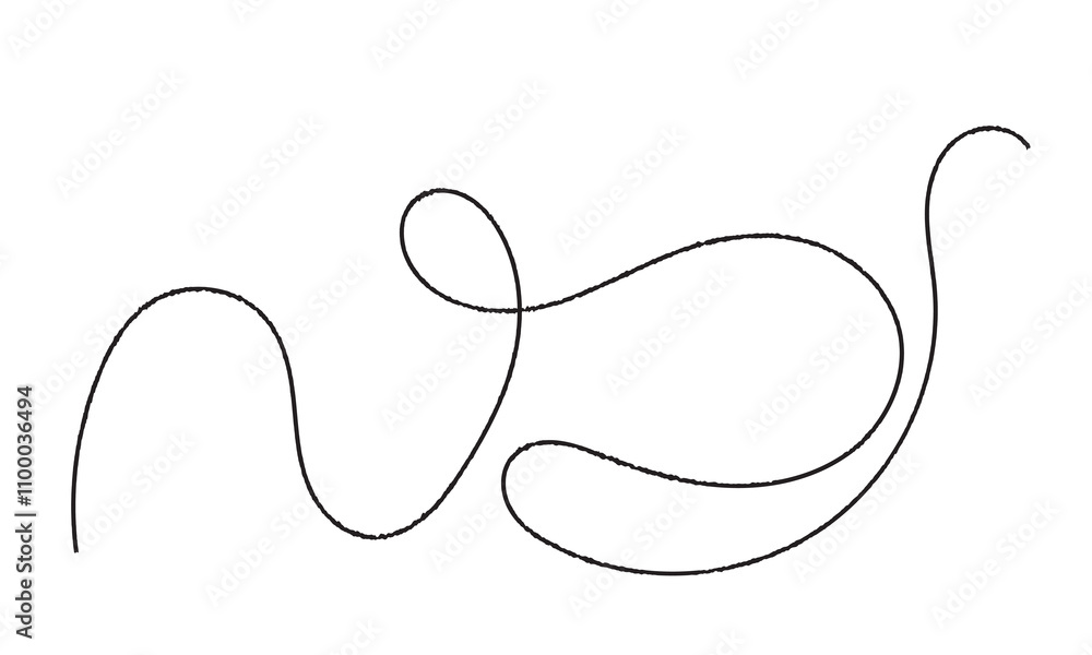 Obraz premium Black thread isolated on white background. vector illustration. EPS 10/AI